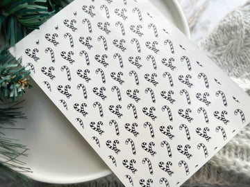 1 Sheet, Approx 13x90cm, Christmas Print Water Decal Image Transfer for Polymer Clay / Ceramics